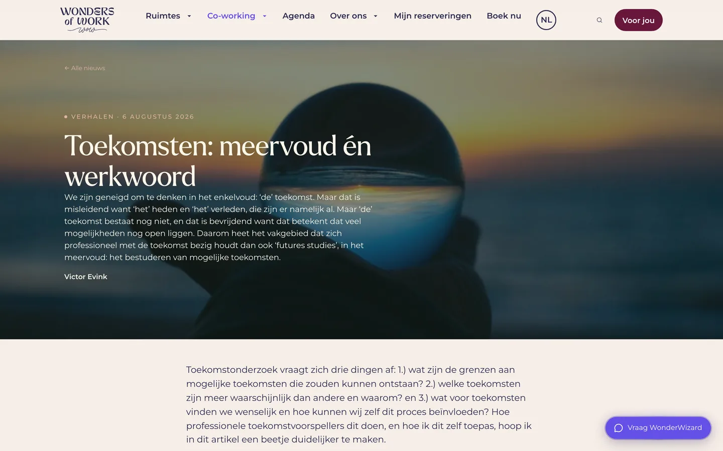 Een verhaal uit de community op de site van Wonders of Work