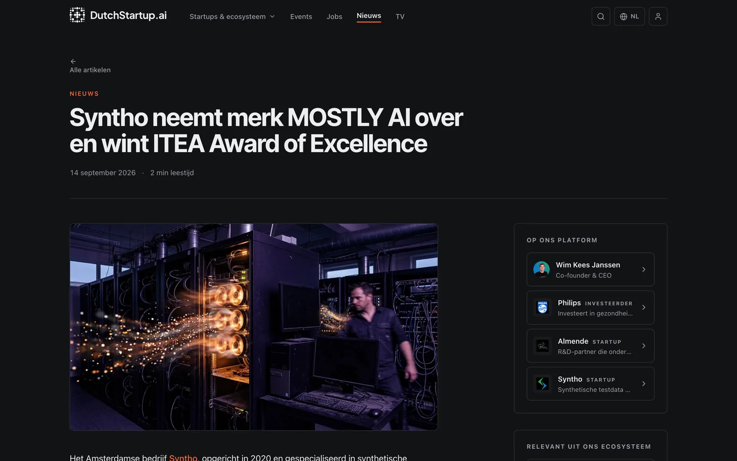 Een artikel op Dutchstartup.ai met koppelingen naar de startups die erin genoemd worden